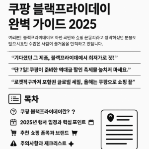 쿠팡 블랙프라이데이 완벽가이드